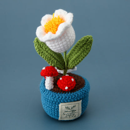 Tulip Small Night Lamp Woven Wool Potted Plant
