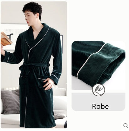 Burgundy island velvet fabric winter unisex flannel robe for men & women