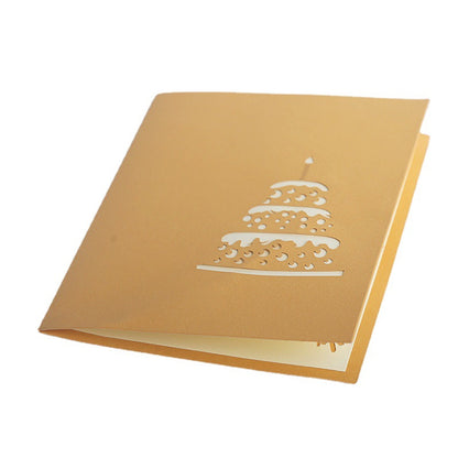 Colorful Birthday Cake 3d Paper Carving Greeting Card