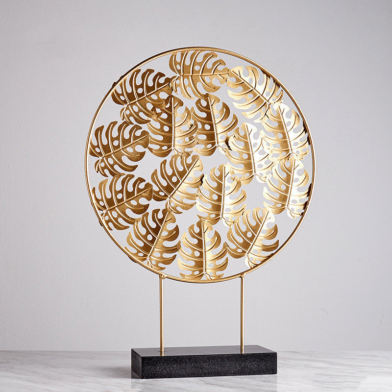 Iron Terrazzo Leaf Style Table Top Decoration