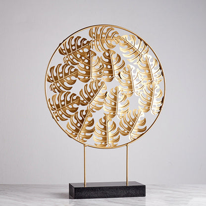 Iron Terrazzo Leaf Style Table Top Decoration