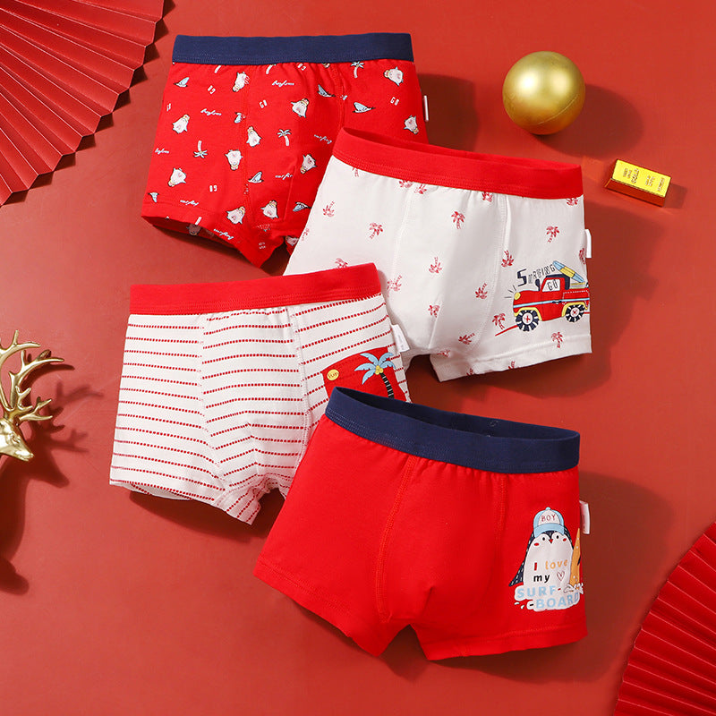 Boys Cartoon Cotton Boxer Shorts Suit