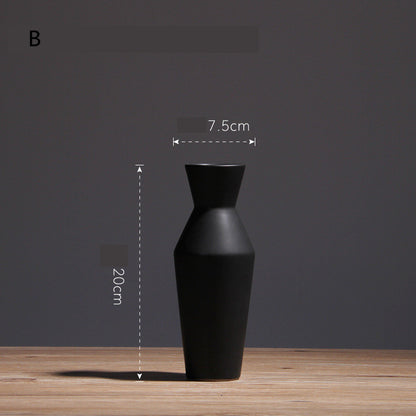 Simple Living Room Home Decoration Creative Black And White Ceramic Vase