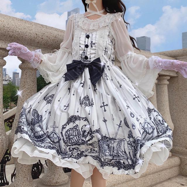 Lolita JSK dress Tomb Prisoner Girl Gothic Dark Jsk Dress Dark Vintage Victorian Princess Party Dress Sleeveless lolita dress