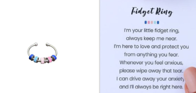 Rotating Enamel Fingertip Stress Relief Ring