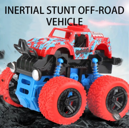 Children's Toy Stunt Off-road Vehicle Four-wheel Drive Inertial Off-road Vehicle Flip Dynamic Stunt Car Anti-drop Pull Back Car