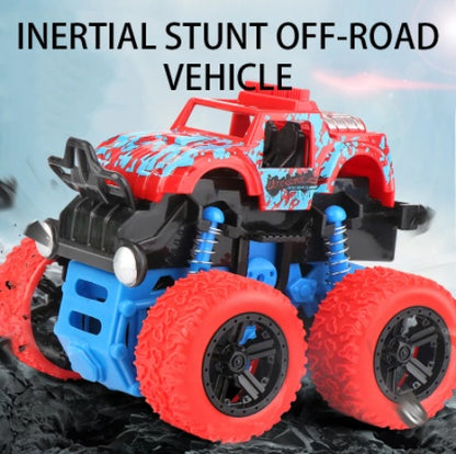 Children's Toy Stunt Off-road Vehicle Four-wheel Drive Inertial Off-road Vehicle Flip Dynamic Stunt Car Anti-drop Pull Back Car
