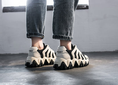 Urban teen Red retro design on white no tying sports shoe