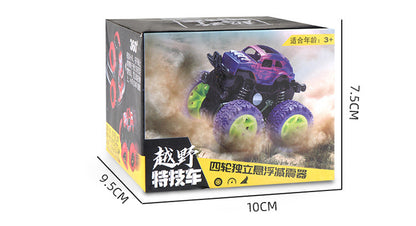 Children's Toy Stunt Off-road Vehicle Four-wheel Drive Inertial Off-road Vehicle Flip Dynamic Stunt Car Anti-drop Pull Back Car