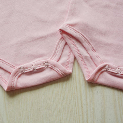 Newborn Solid Color Cotton One-piece Romper Crawl