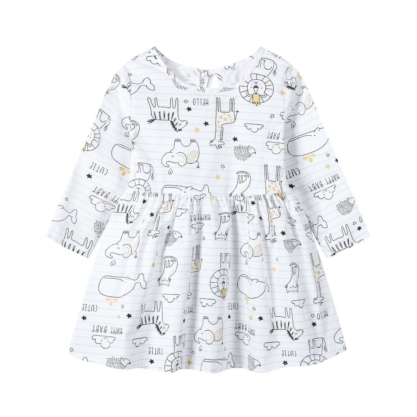 Children's Floral Cotton Long Sleeve Dress