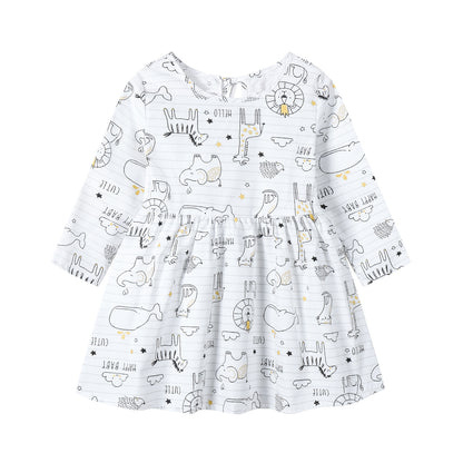 Children's Floral Cotton Long Sleeve Dress