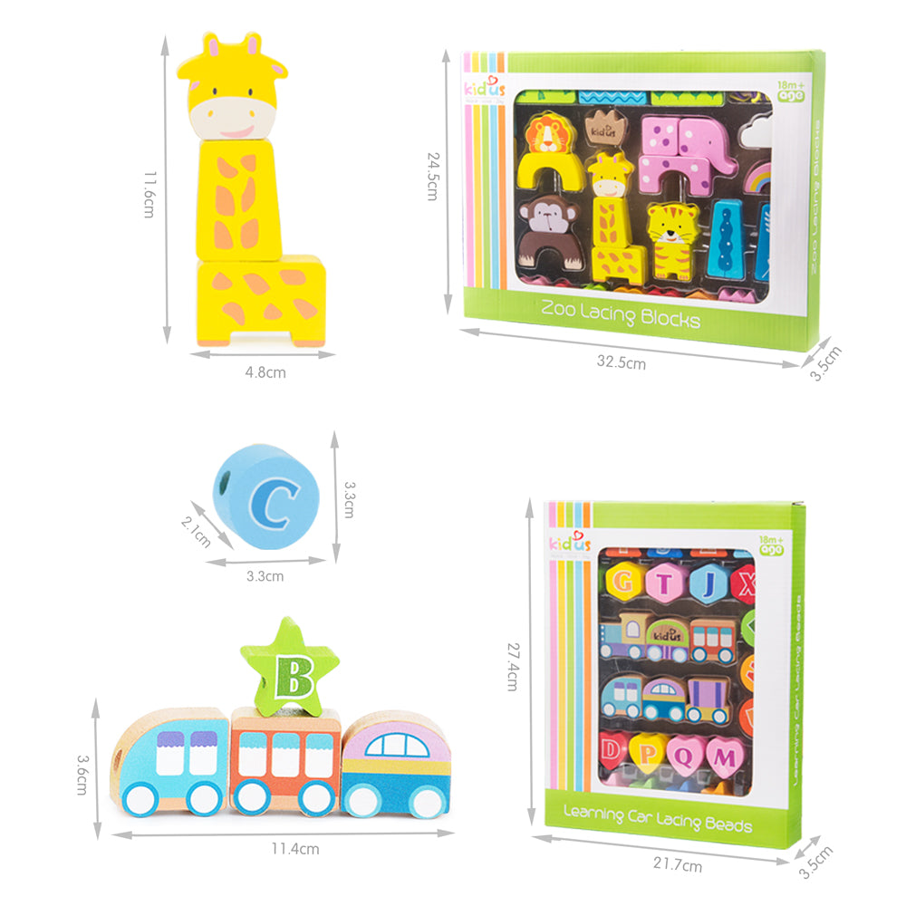 Boys building block children's toys with beech