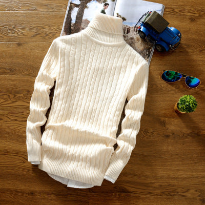Winter Men's Sweater Korean High Neck