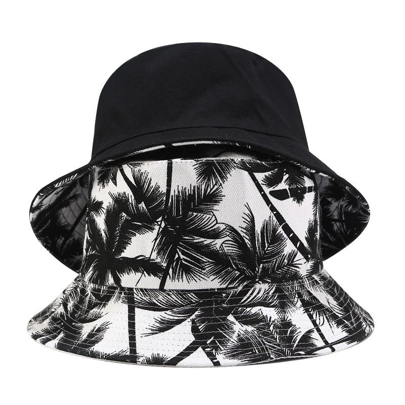 Printed Double-sided Bucket Hat Outdoor Travel Sun Visor