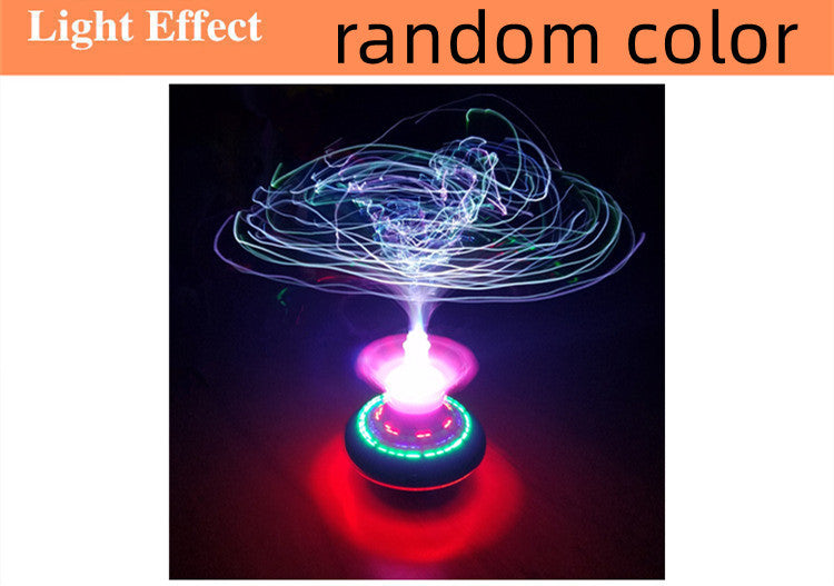 New Style Optical Fiber Electric Flashing Music Gyroscope With Crown, Drift Gyroscope, UFO Luminous Toy, Factory Direct Sales