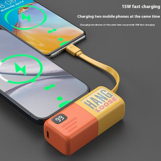 Mini Capsule Power Bank Two-way Fast Charging With Digital Display Pocket Small Mobile Power Supply