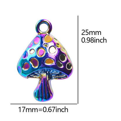 Cute Hip Hop Alloy Plant Mushroom Pendant Necklace