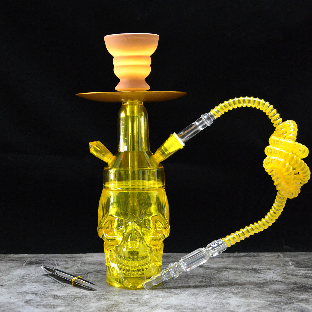 GREEN Arabian Acrylic Hookah With Illuminated Skull LIGHTS