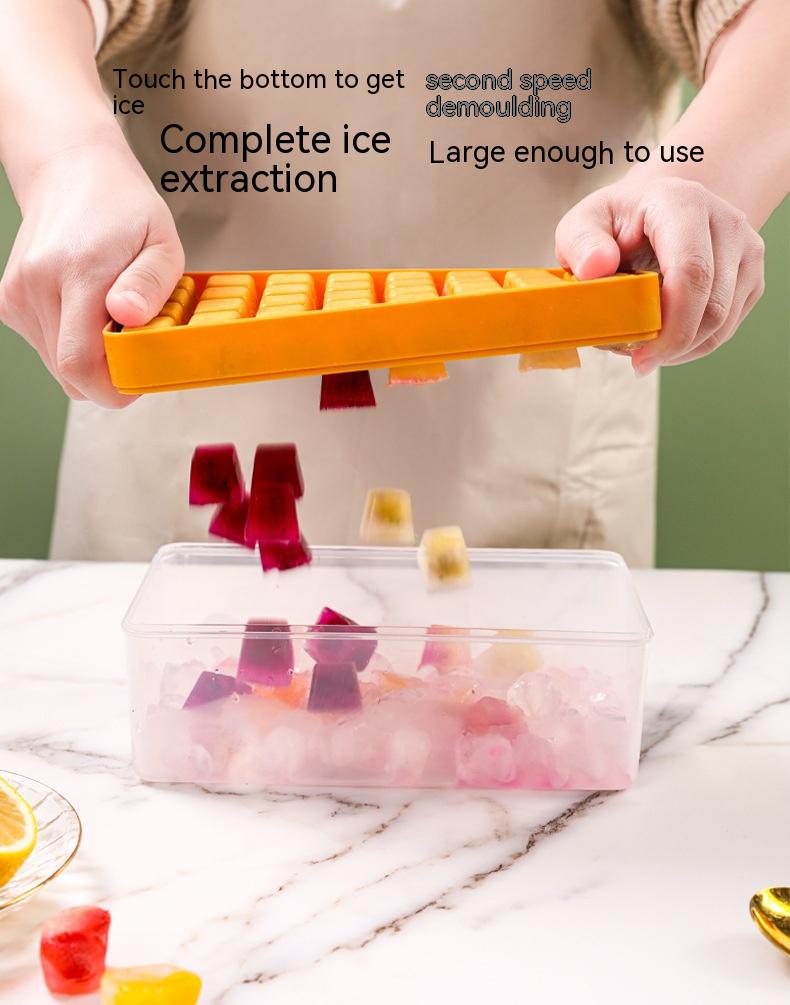 Summer New Silicone Ice Tray Food Grade Ice Cube Mold Large Capacity Ice Container Ice Box Refrigerator Artifact
