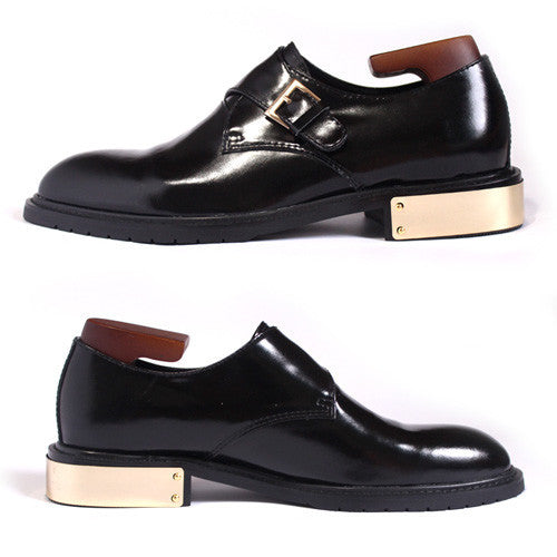 Classic Gentleman Metal Heel Leather Shoes