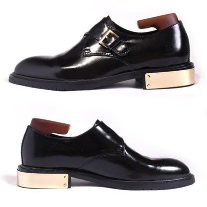 Classic Gentleman Metal Heel Leather Shoes
