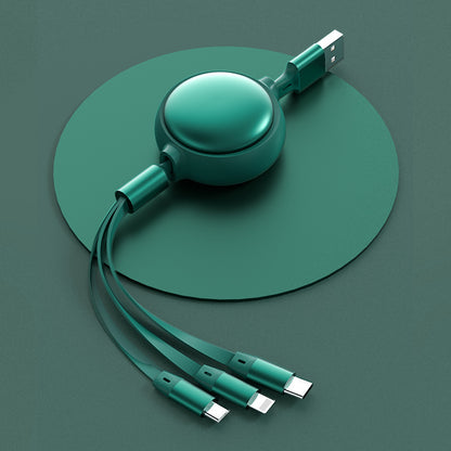 The Data Cable Is Suitable For Apple Android Type-c Three-in-one Silicone Telescopic Charging Cable