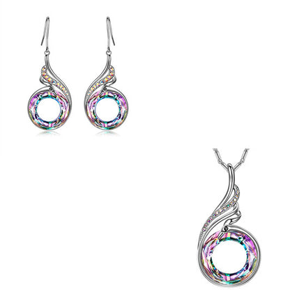 New Product Valentine's Day Phoenix Necklace Colorful Crystal Peacock