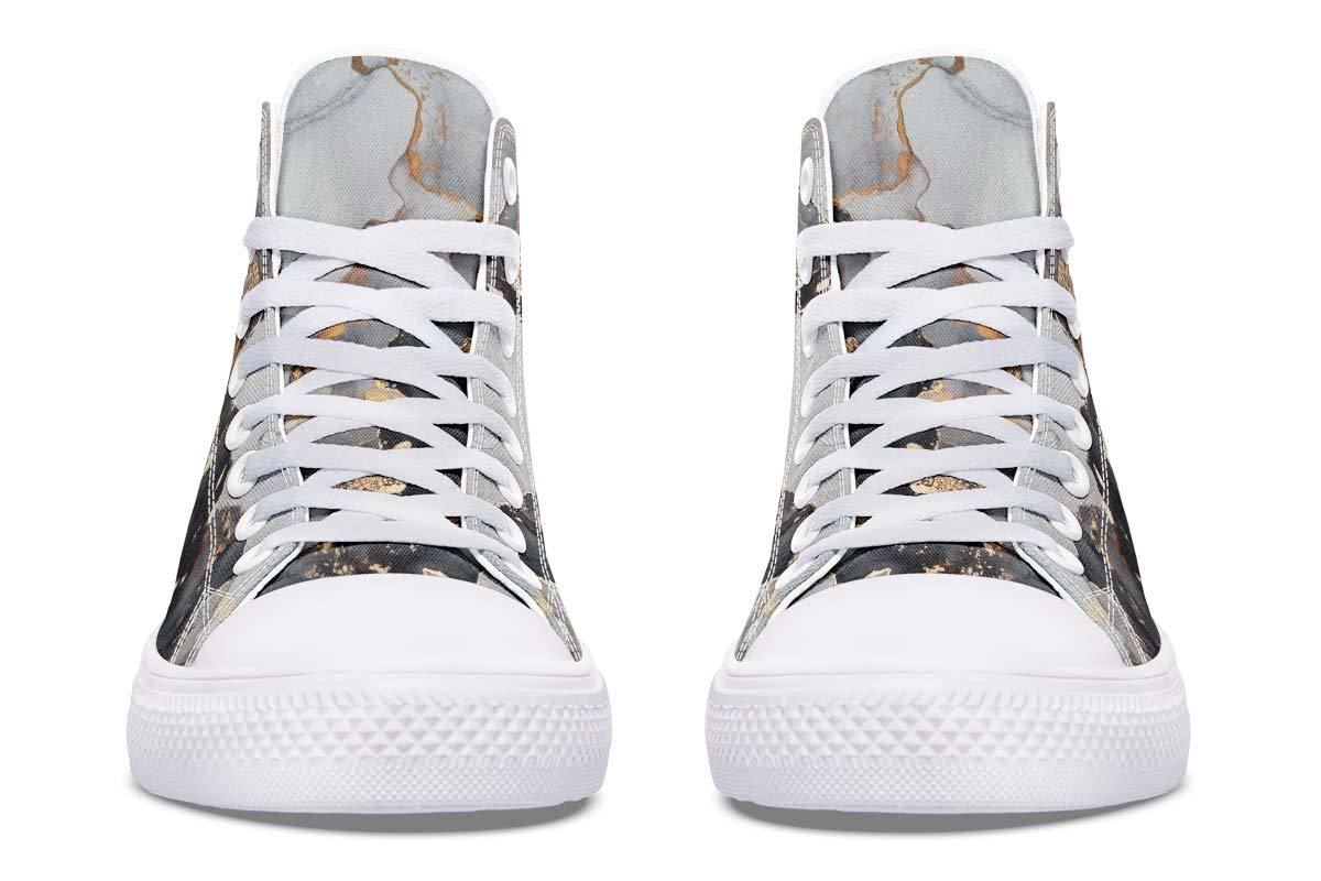 Printed Couple High Top Canvas Shoes