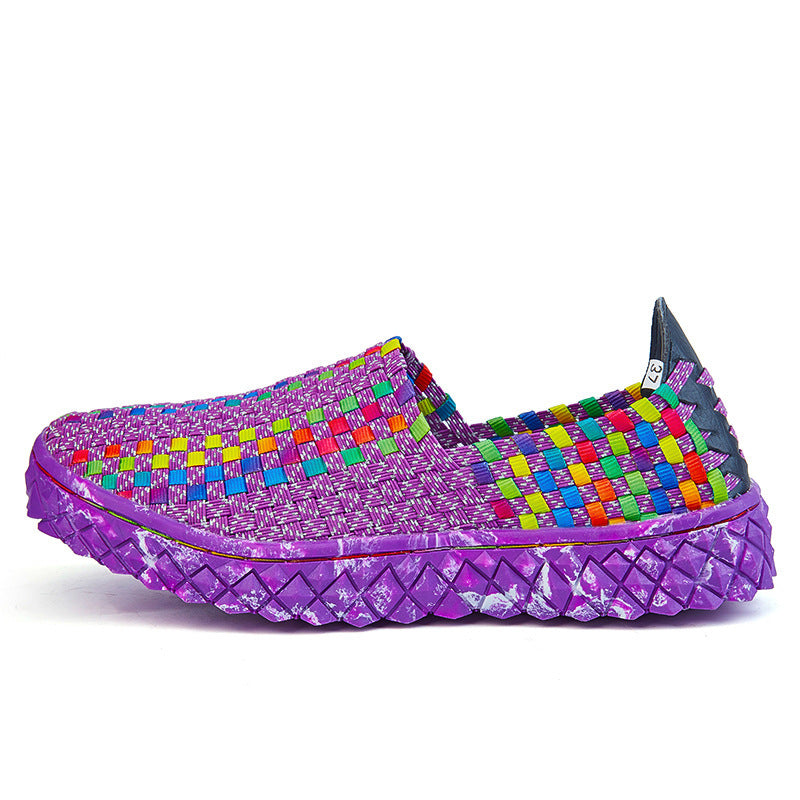 Braided Shoes Men's Casual Sports Shoes Elastic Loafers