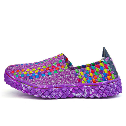 Braided Shoes Men's Casual Sports Shoes Elastic Loafers