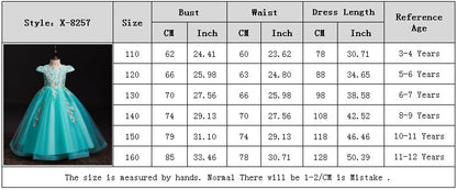 Autumn Girls Long Lace Applique Umbrella Princess Dress