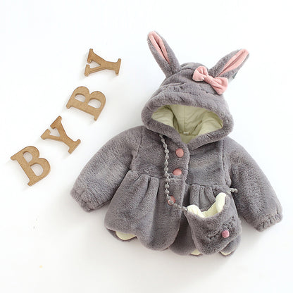 Girls' Thick Plush Coat Children's Cotton