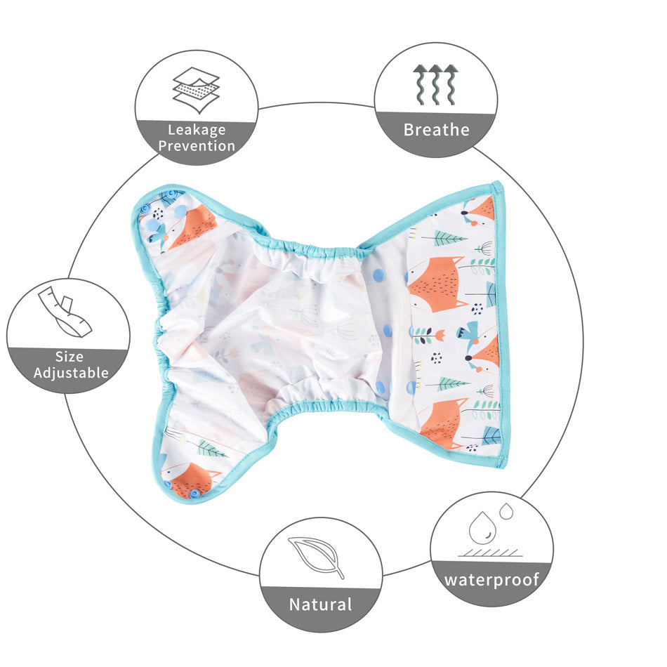 Printed Waterproof And Breathable Baby Cloth Pocket Cover
