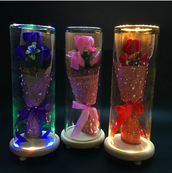 Permanent Flower Cylinder Cork Glass Vase Wish Dry Flower Diy Vase Desktop Decoration