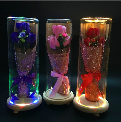 Permanent Flower Cylinder Cork Glass Vase Wish Dry Flower Diy Vase Desktop Decoration