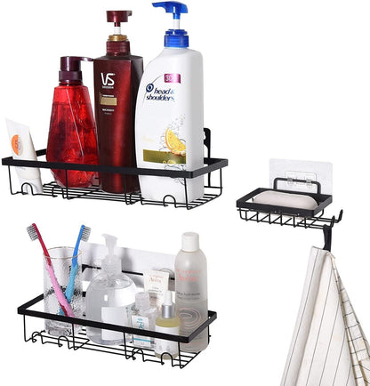 Punch-free Household Toilet Iron Toiletries Wall Storage Shelf