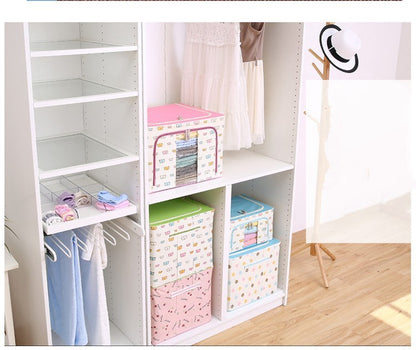 Steel Frame Storage Box Oxford Cloth Sorting Box Quilt Storage Box Folding Wardrobe Cloth Art Extra Large Storage Bag with Cover