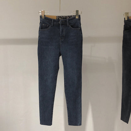 High-rise plus fleece jeans