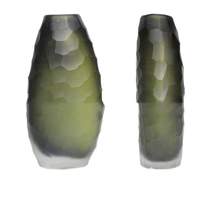 Irregularly Carved Ground Glass Vase Soft Decoration
