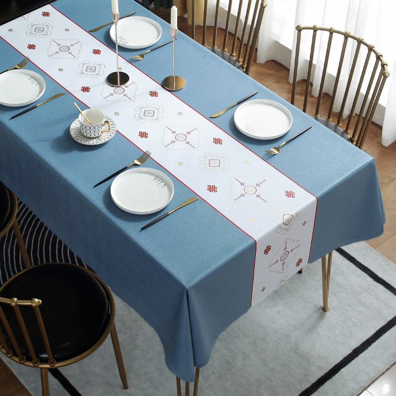 Printed Check Thickened Round Table Wash Free
