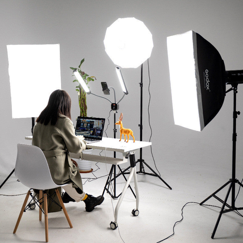 LED Double Head Photography Light 50W Double Arm Fill Light