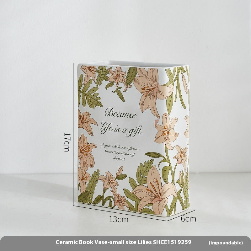 Creative Modern And Simple Ceramic Book Vase Decoration Crafts