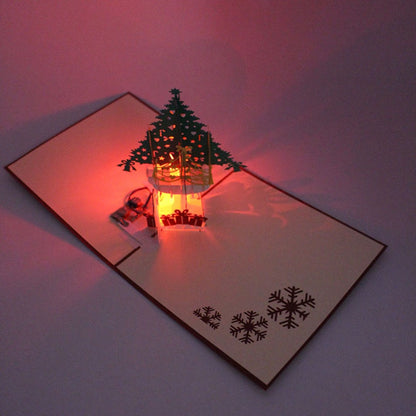 3D light paper cut greeting card