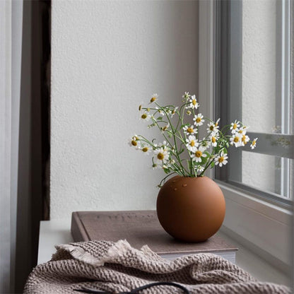 Light Luxury Round Ceramic Living Room Tabletop Vase Decoration Ornaments