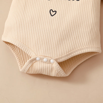 Cute Western Style Knitted Pit Strip Short-sleeved Romper