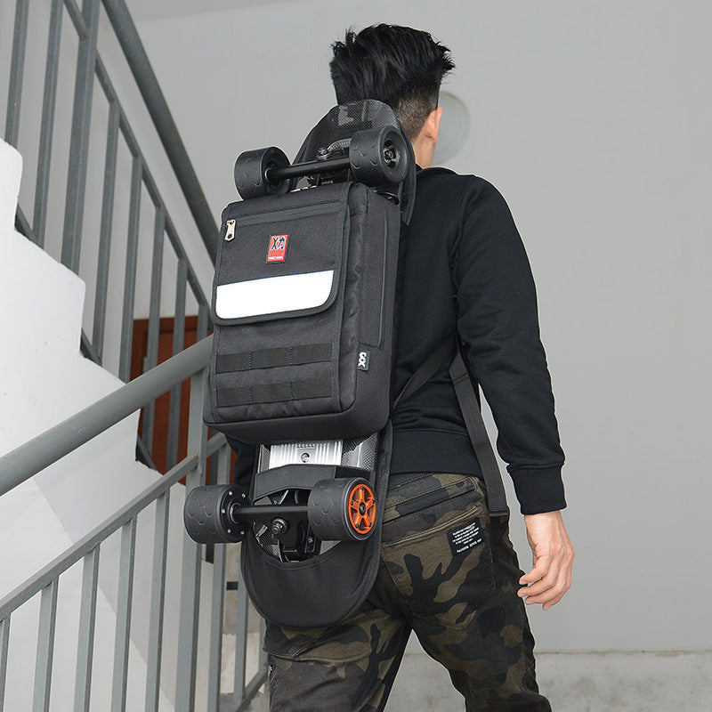 Chao original design double shoulder skateboard bag double warping board small fishboard skateboard Bag Backpack electric skateboard bag