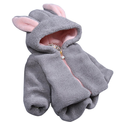 Plush thick rabbit ears children's clothing