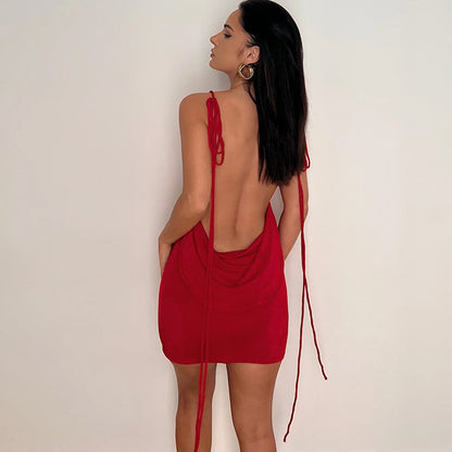 Women's Back Lace Fitting High Waist Dress