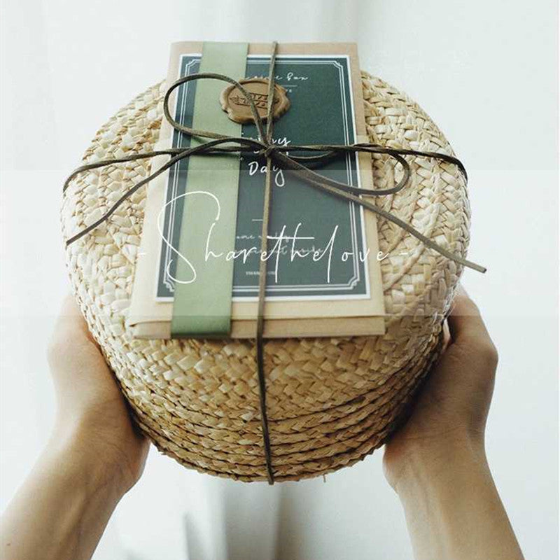 Hand-woven seaweed gift box with hand